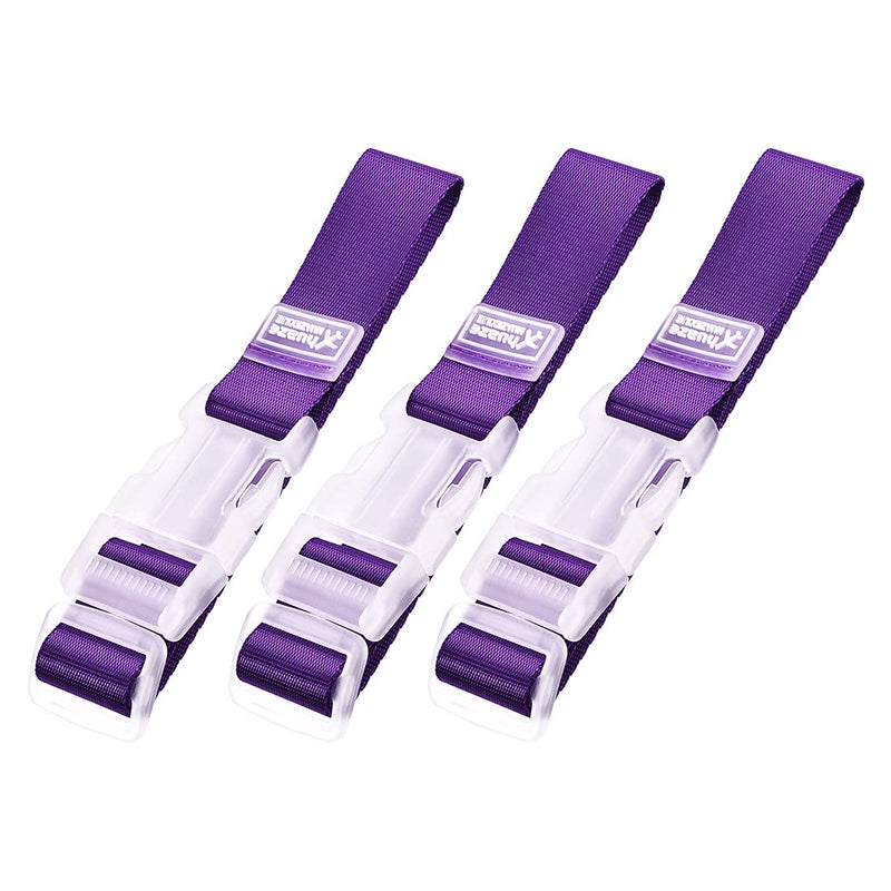 uxcell Add a Bag Luggage Straps, Adjustable Suitcase Connect Belts with Buckle, Nylon Travel Packing Accessories 320x25mm, Purple 3Pcs