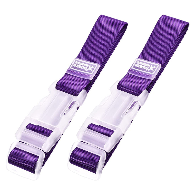 uxcell Add a Bag Luggage Straps, Adjustable Suitcase Connect Belts with Buckle, Nylon Travel Packing Accessories 320x25mm, Purple 2Pcs