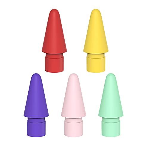 AWINNER Pen Tip Compatible with Apple Pencil Tips 1st & 2nd Generation Color Nib (Red/Yellow/Purple/Pink/Cyan) Red/Yellow/Purple/Pink/Cyan