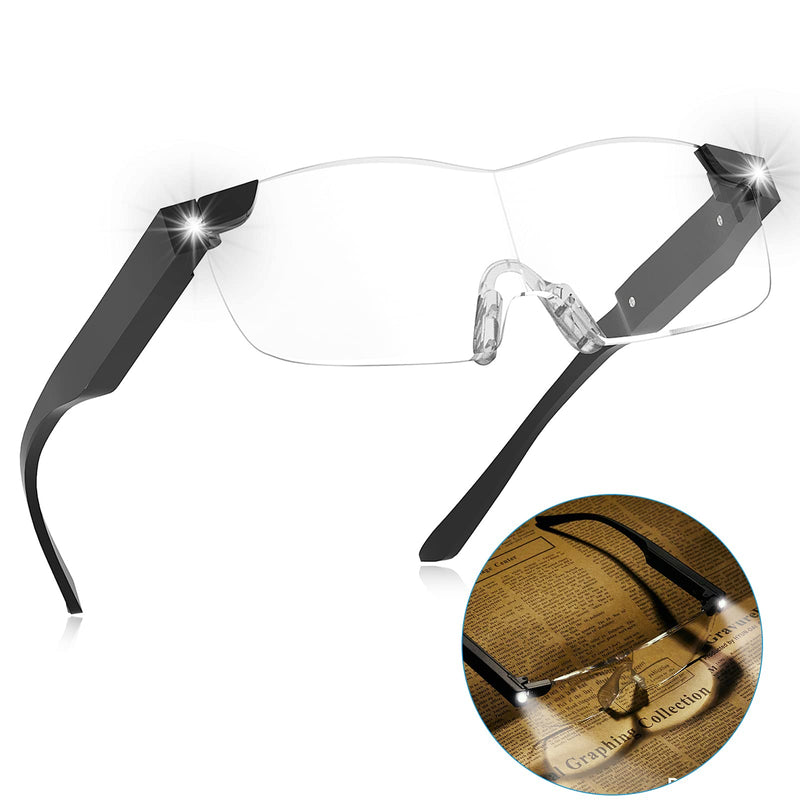 Magnifying Glass with Light,160% Lighted Magnifying Glass,Rechargeable LED Lights, Magnifying Glasses Hands Free for Hobbies,Reading,Close Work,Crafts and More-G 160% Gray