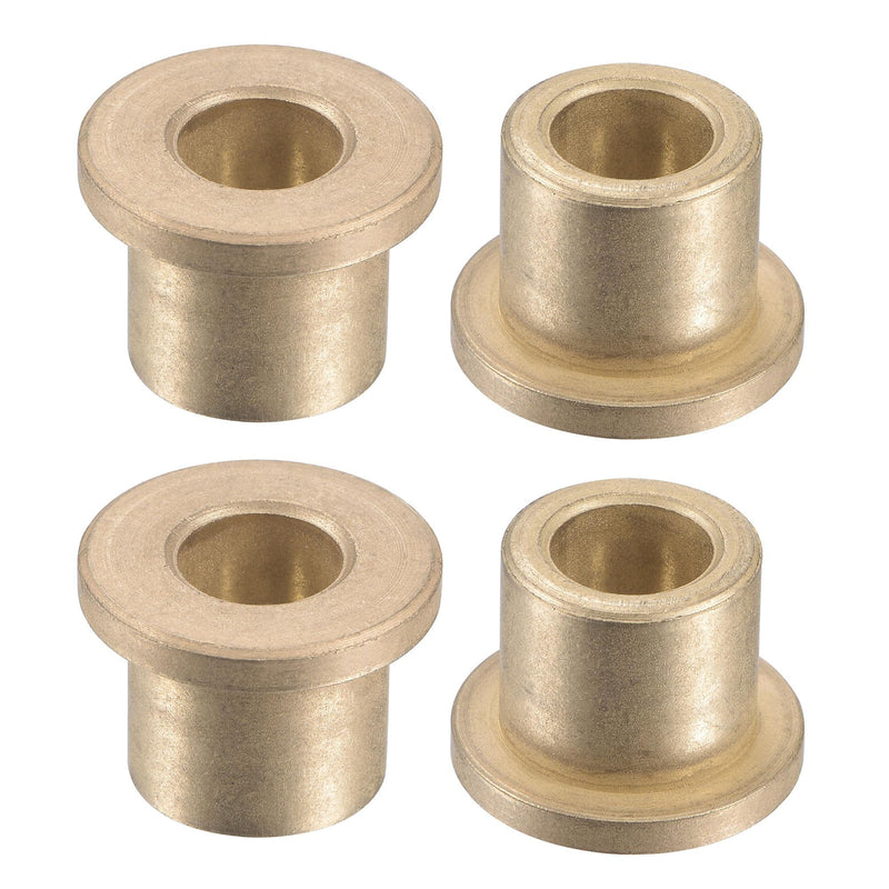 uxcell Flange Sleeve Bearings 10mm Bore 16mm OD 16mm Length 22mm Flange Dia 3mm Flange Thickness Sintered Bronze Self-Lubricating Bushing 4pcs 10x16x16mm