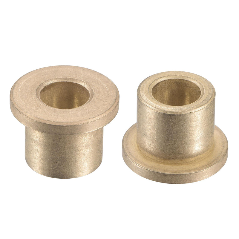 uxcell Flange Sleeve Bearings 10mm Bore 16mm OD 16mm Length 22mm Flange Dia 3mm Flange Thickness Sintered Bronze Self-Lubricating Bushing 2pcs 10x16x16mm