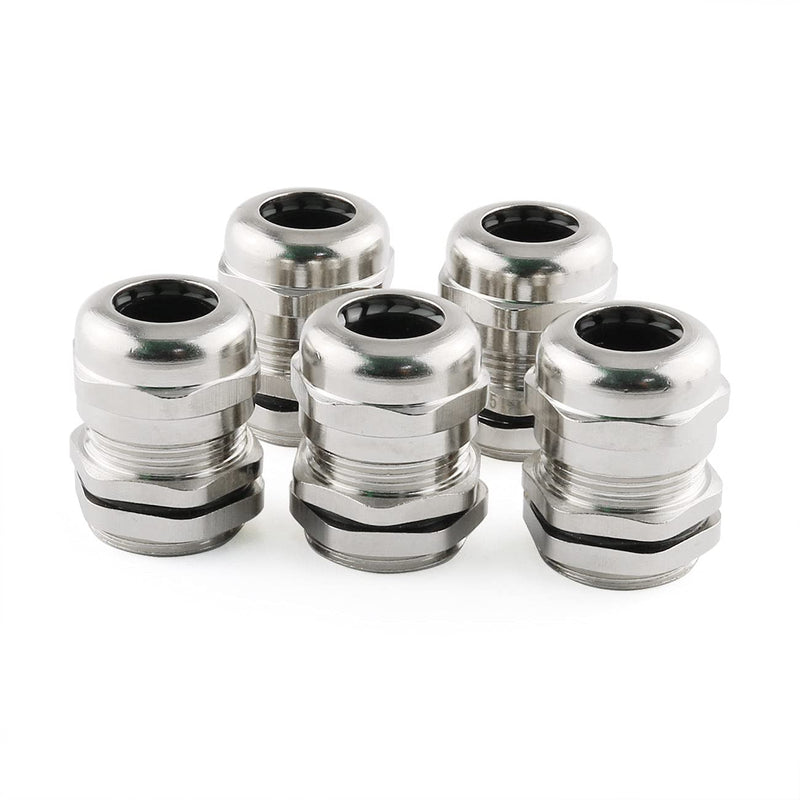 E-outstanding PG11 Metal Cable Gland 5PCS PG11 5-10mm Wire Range Metal IP68 Waterproof Connectors Joint Fastener Locknut Stuffing Cable Gland