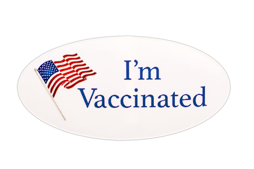 Covid Vaccine Stickers, 20 Pack of I'm Vaccinated Sticker, Small Vaccination Gifts for Teacher, Nurse, and Kids by Brefkiss Co