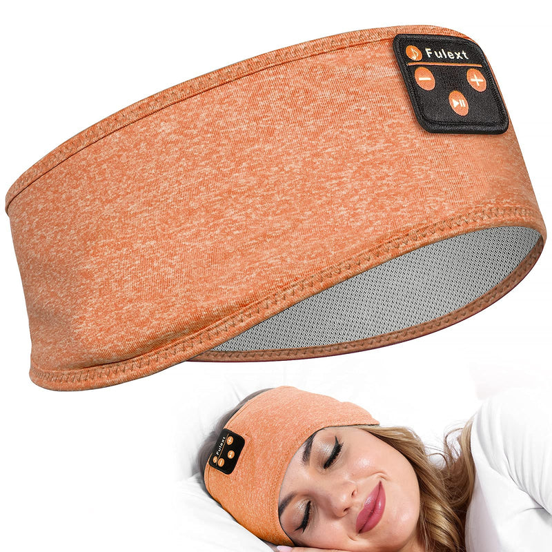 Sleep Headphones Bluetooth Sleeping Headband, Perytong Sleeping Headphones Music Sports Headband, Ultra-Soft Headphones Headband for Side Sleepers, Sleeping Gifts for Men Women Orange