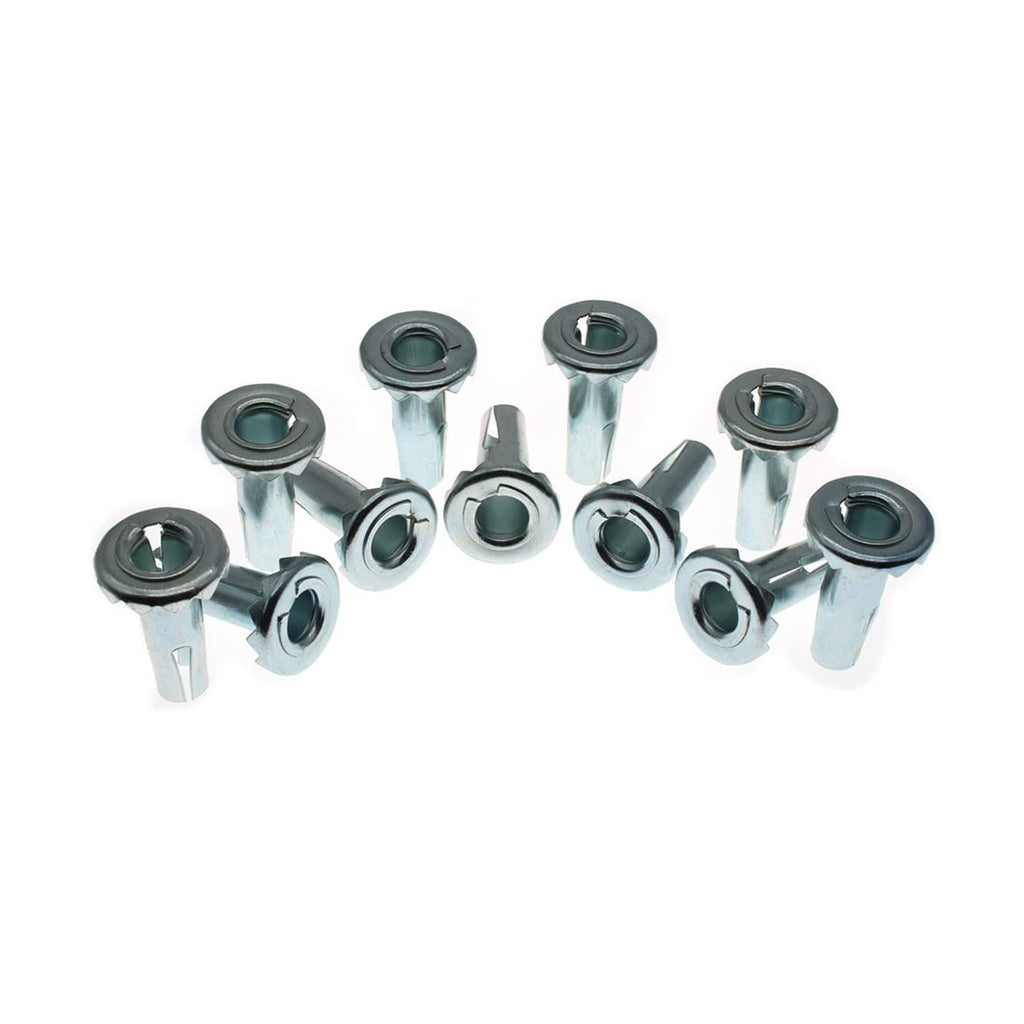 HAJXZH Caster Sockets Metal Caster Stem Sleeve Wheel Socket 8PCS 3/8Metal Caster Stem Sleeve Used to Replace Plug-in Mounting Rod Grip Ring Casters Rod Casters and Chair Legs