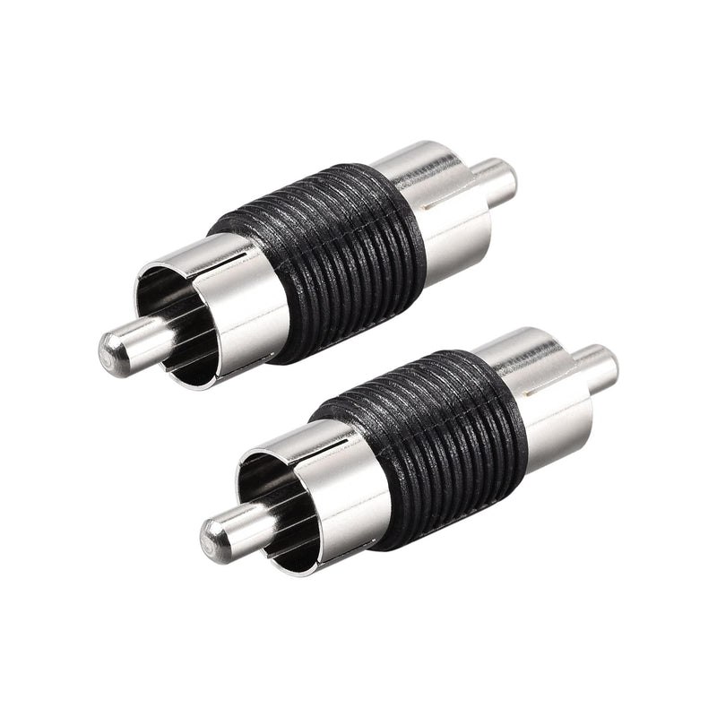 uxcell RCA Male to RCA Male Audio Video Coupler Adapter Nickel Plated 2pcs