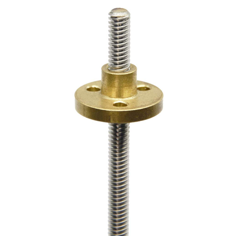 ReliaBot 150mm T5 T5x2 Tr5x2 Lead Screw and Nut Kit (1mm Pitch, 2 Start, 2mm Lead) for 3D Printer and CNC Machine Z Axis 150mm+nut