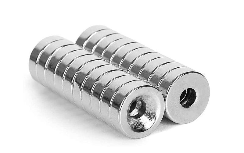 ZDYWY 20 Pieces 12 x 4mm with 4mm Countersunk Hole Permanent Disc Rare Earth Fastener Magnets Refrigerator Neodymium Magnets - 0.47 inch D x 0.16 inch H with 0.16 inch D Screw Hole