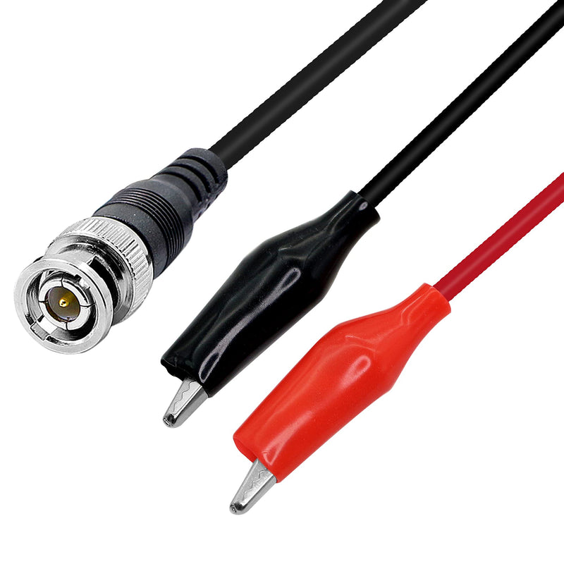 PNGKNYOCN 3 Feet BNC Q9 to Double Alligator Clip Test Cable Probe Leads Oscilloscope Test for Oscilloscope, Signal Generators, Video Surveillance