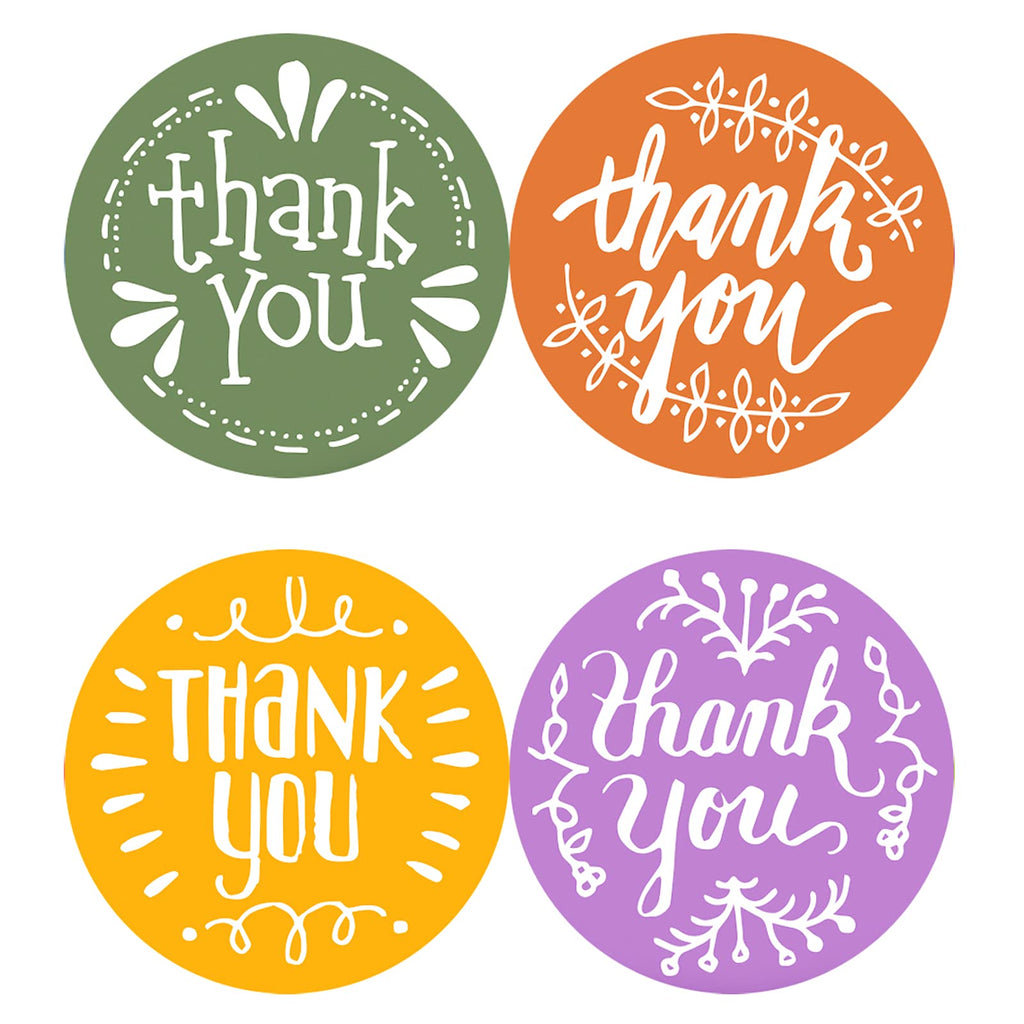 Youngever Thank You Stickers Rolls of 1240 pcs, 12 Unique Designs, 1.5 Inch, Thank You Sticker Roll Boutique Supplies for Business Packaging, Mailer Seal Stickers