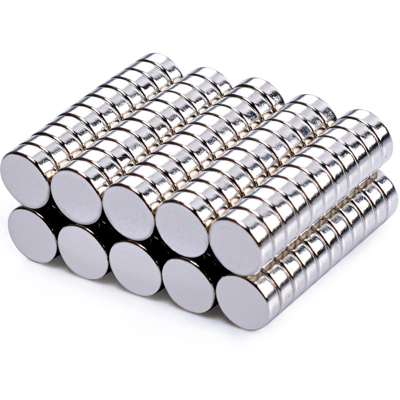 MIN CI 100 Pcs Strong Round Small Rare Earth Magnets, Mini Decorative Neodymium Magnets Disc for Refrigerator Whiteboard Locker Fridge Crafts Dry Erase Board Cabinets 6mm*2mm