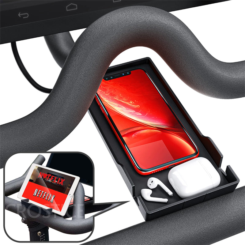 Crostice Phone Holder for Peloton(Original Design), Peloton Cell Phone Holder, Made for Peloton Rider, Peloton Phone Mount Tray, Stand for Tablet, Most Phone, Baby Monitor, Peloton Accessories