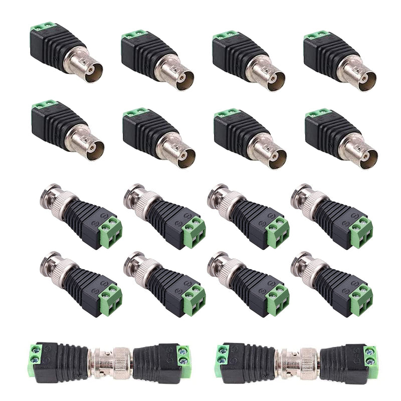 BNC to Cat5e Adapter Male Connectors and Solderless Female Video Balun Connector,Screw Camera Terminal Plug for CCTV Surveillance Cable Ethernet Speaker,Lkelyonewy
