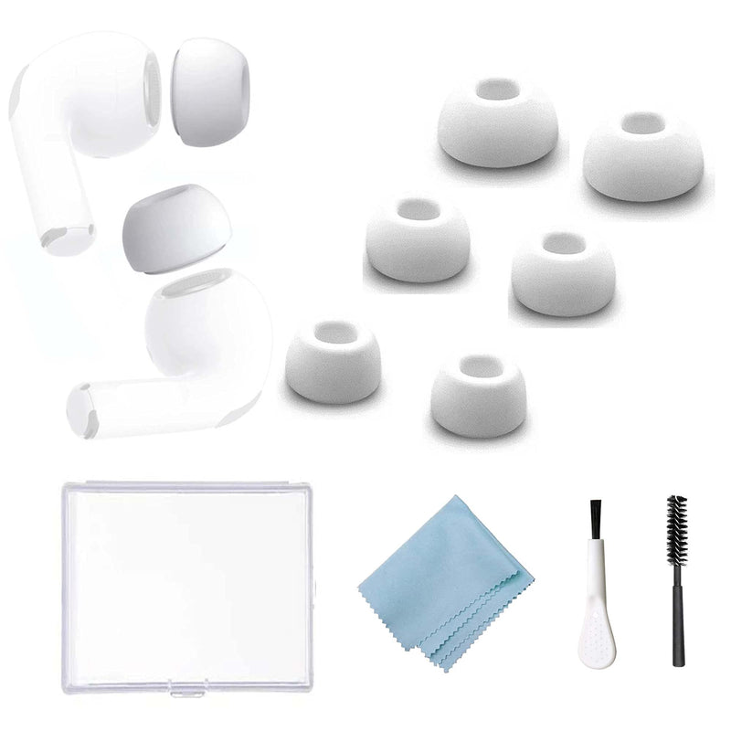 3 Pairs Replacement Ear Tips 2 Pairs Ear Hooks for AirPods Pro Silicon Ear Buds Tips with Portable Storage Box Fit in The Charging Case- Small, Medium and Large (L+M+S) L+M+S