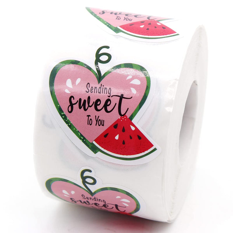 Littlefa 1.5” Sending Sweet to You with Melon Design Stickers,Thank You Stickers,Bakeries Stickers,Handmade Stickers,Small Business Stickers, Envelopes Stickers, Gift Bags Packaging 500 PCS