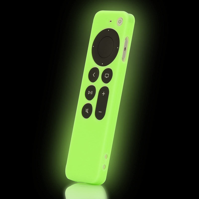 Glow Green Remote Case Cover Replacement for New Apple 4k TV 2021 Series 6 Generation / 6th Gen Remote Control, Silicone Skin Glow in Dark with Lanyard - LEFXMOPHY GLOW GREEN