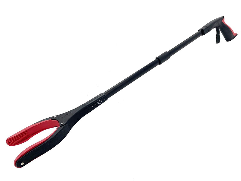 Grabber Reacher Tool, Long 32 Inch Aluminum Foldable Pick Up Stick, Strong Grip Magnetic Tip for Store Shelves, Lightweight Trash Picker Claw Reacher Grabber Tool for Elderly - by Luxet (Red) Red