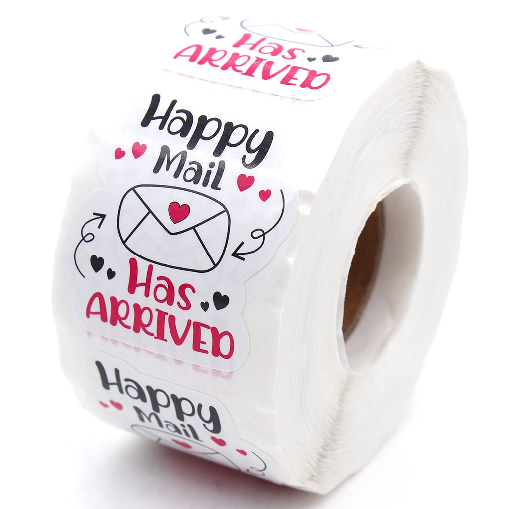 Littlefa 1.5” Happy Mail Has Arrived with Cute Envelope Design Stickers,Mail Stickers,Small Business Stickers, Envelopes Stickers, Gift Bags Packaging 500 PCS