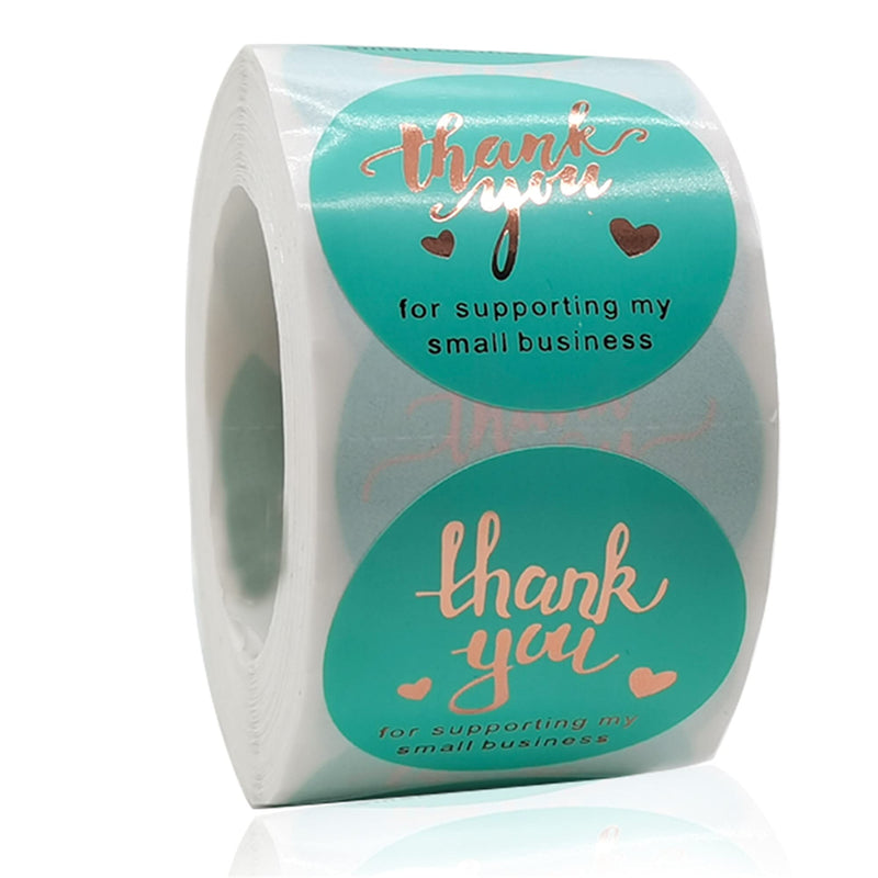 Thank You Stickers Roll,500pcs Thank You for Supporting My Small Business Stickers with 4 Designs Gold Foil Font Thank You Label Stickers for Variety Business.