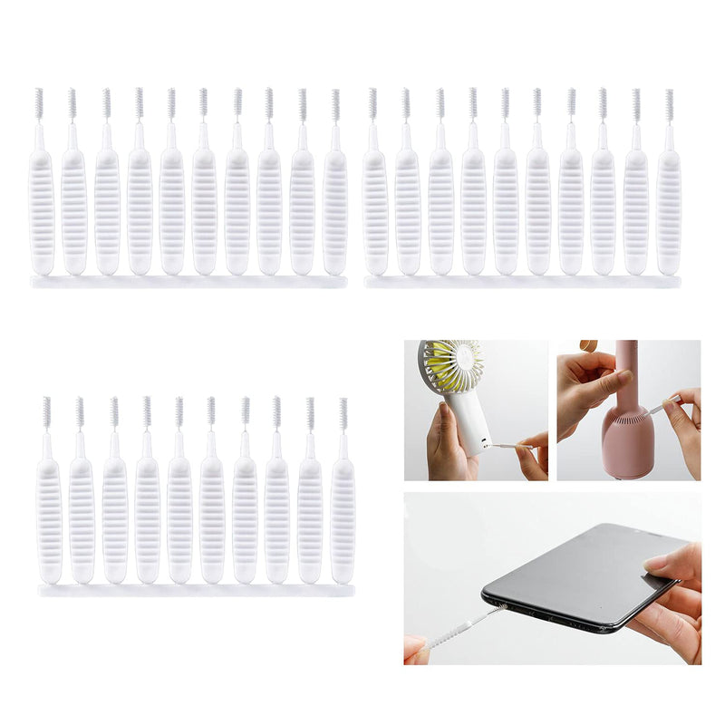 ELANE 30 Pcs Mini Brushes Set for Mobile Phone Holes Shower Cleaning Tooth Scrubber Anti-Clogging Gap Suit for Home Kitchen Bathroom