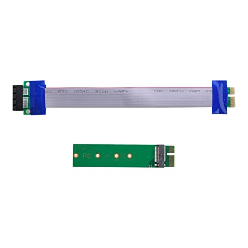 NFHK NGFF M-Key NVME AHCI SSD to PCI-E 3.0 1x x1 Vertical Adapter with Cable Male to Female Extension