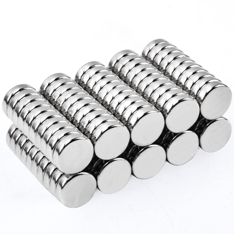 MIN CI 100 Pcs Super Strong Neodymium Disc Magnets, 9mm x 3mm Small Magnets for Dry Erase Board Whiteboard Office Fridge Crafts, Mini Round Rare Earth Magnets for DIY Building Scientific Models 9mm*3mm