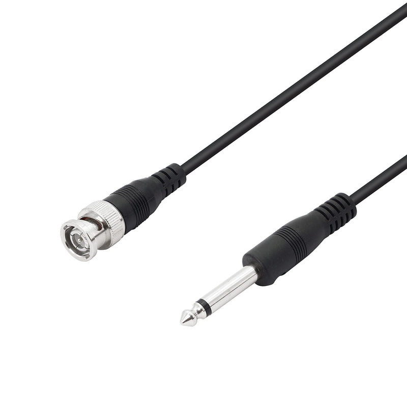 YACSEJAO BNC to 6.35mm TS Adapter Cable 2M/6.6FT 1/4"Mono Plug to BNC BNC Plug Bidirection Connector Cable for CCTV DVR Camera Antenna Radio and More