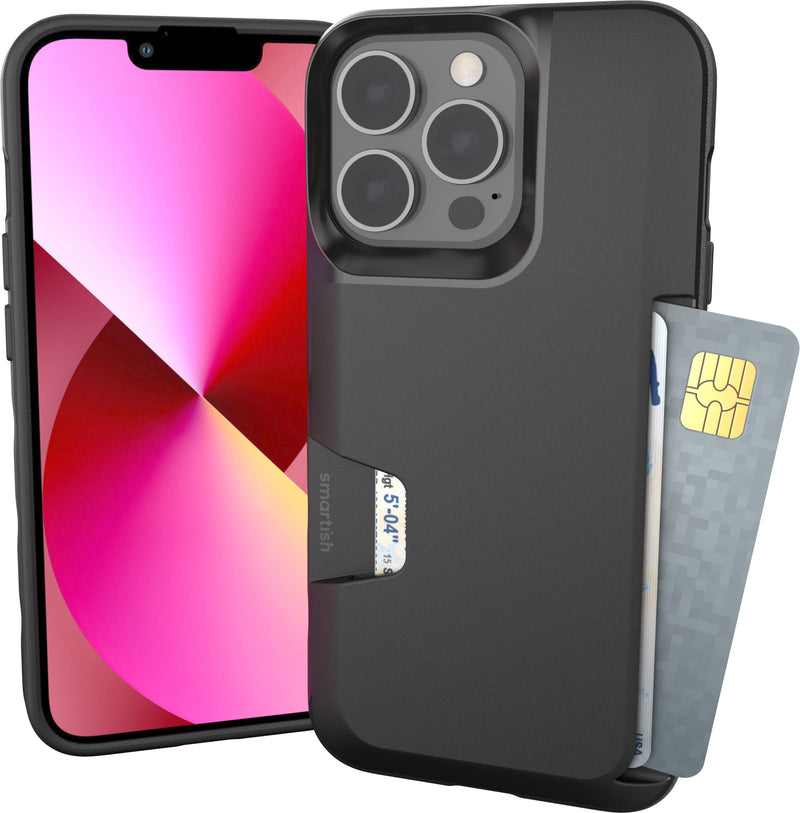 Smartish iPhone 13 Pro Wallet Case - Wallet Slayer Vol. 1 [Slim + Protective] Credit Card Holder - Black Tie Affair