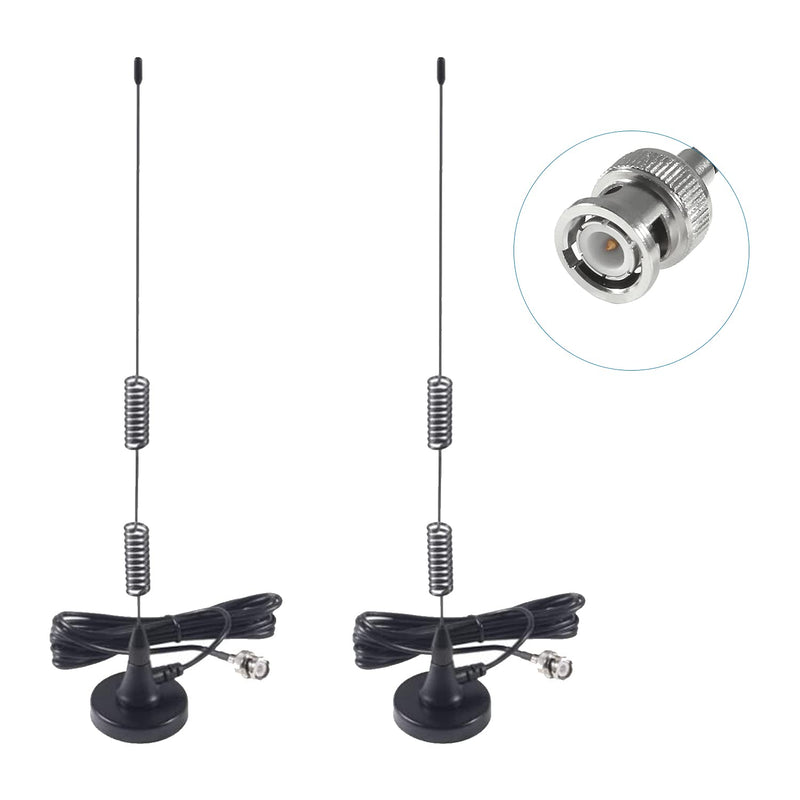 AEDIKO 2pcs Police Scanner Antenna Radio Scanner Antenna HF VHF UHF 20-1300MHz BNC Male Magnetic Base Antenna for Uniden Bearcat Whistler Radio Shack Police Radio Scanner