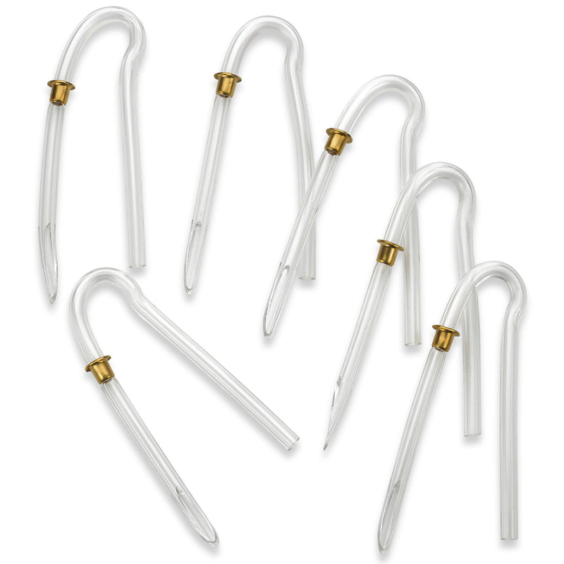 Hearing Aid Tubes - Size #13 Preformed BTE Earmold Tubing - (Pack of 6) 3.5 x 2mm with Gold Tube Lock Replacement Tube - Flexible Medium Wall Tubes Compatible with Most Hearing Aid Brands