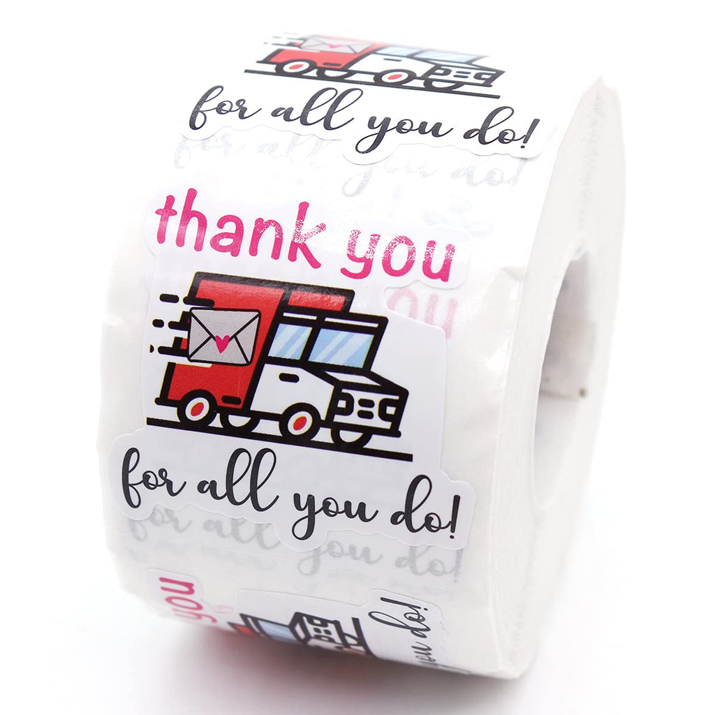 Wailozco 1.5'' Thank You for All You Do Stickers,Mail Carrier Stickers,Handmade Stickers,Business Stickers,Envelopes Stickers for Online Retailers, Handmade Goods,Small Business, 500 Labels Per Roll