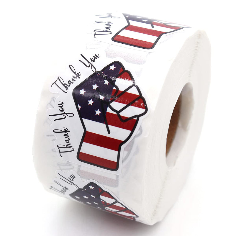Wailozco 1.5'' America Flag Thank You Stickers ,Thank You Stickers,Handmade Stickers,Business Stickers,Envelopes Stickers for Online Retailers,Handmade Goods,Small Business,500 Labels Per Roll