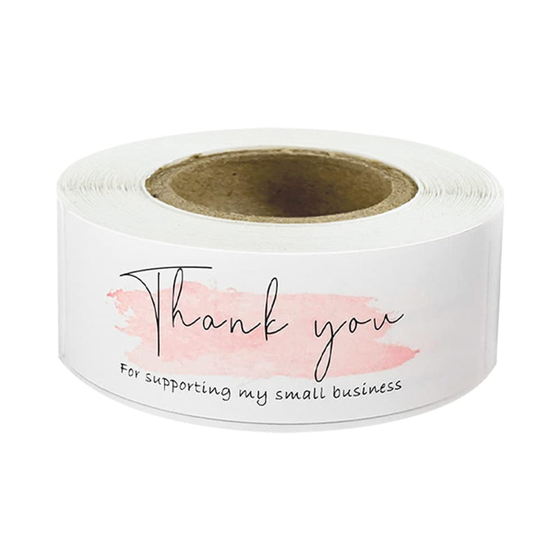 3Roll 1" x 3" Thank You for Supporting My Small Business Stickers, Pink Decorative Sealing Stickers for Delivery, Decoration, Gifts, Packaging, 120 Labels Per Roll 3 Roll