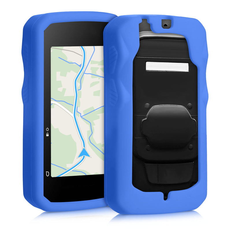 kwmobile Case Compatible with Bryton Rider 750 - Case Soft Silicone Bike GPS Protective Cover - Black blue