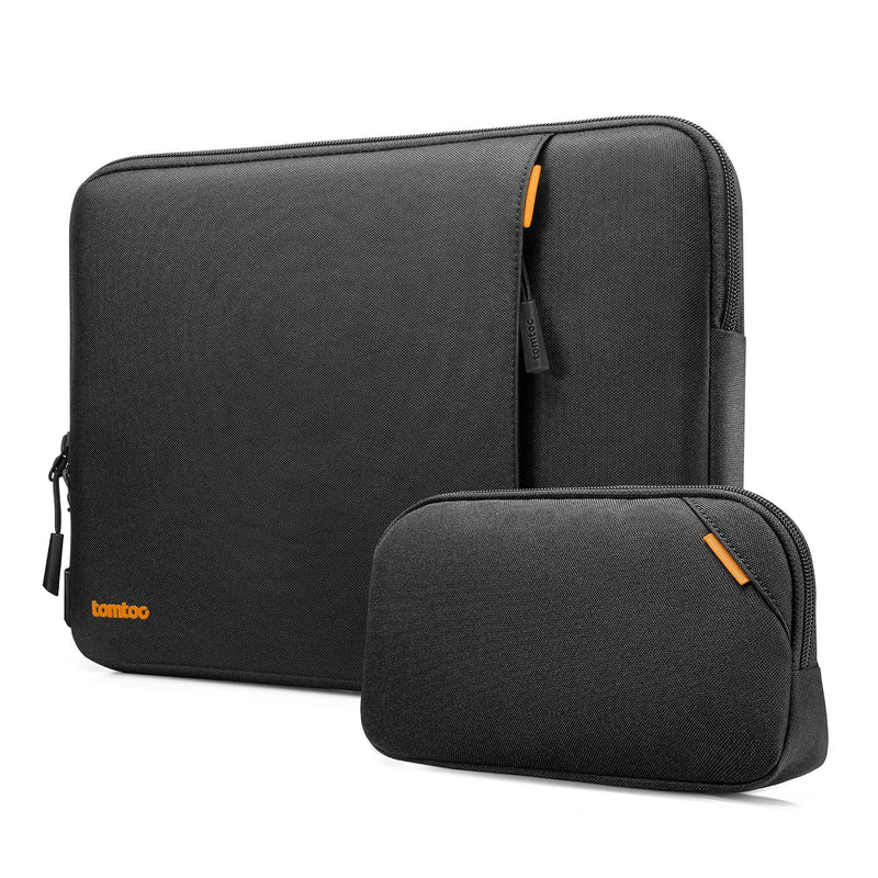 tomtoc 360 Protective Laptop Sleeve for 13-inch MacBook Air M1/A2337 A2179 2018-2021, MacBook Pro M1/A2338 A2251 A2289 2016-2021, Water-Resistant Shockproof MacBook Case Bag with Accessory Pouch Black