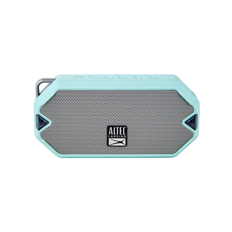 Altec Lansing HydraMini Wireless Bluetooth Speaker, IP67 Waterproof USB C Rechargeable Battery with 6 Hours Playtime, Compact, Shockproof, Snowproof, Everything Proof (Mint Green) Mint Green