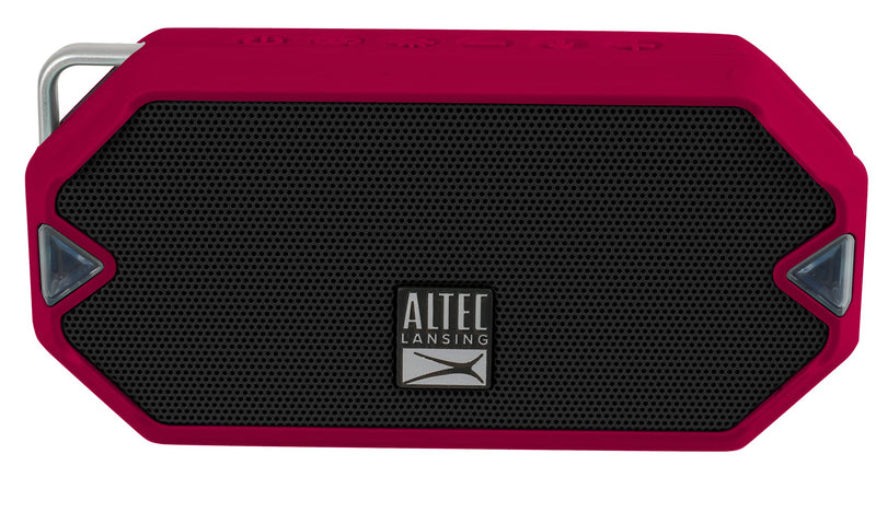 Altec Lansing HydraMini Wireless Bluetooth Speaker, IP67 Waterproof USB C Rechargeable Battery with 6 Hours Playtime, Compact, Shockproof, Snowproof, Everything Proof (True Red) True Red