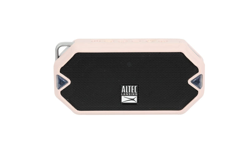 Altec Lansing HydraMini Wireless Bluetooth Speaker, IP67 Waterproof USB C Rechargeable Battery with 6 Hours Playtime, Compact, Shockproof, Snowproof, Everything Proof (Petal Pink) Petal Pink