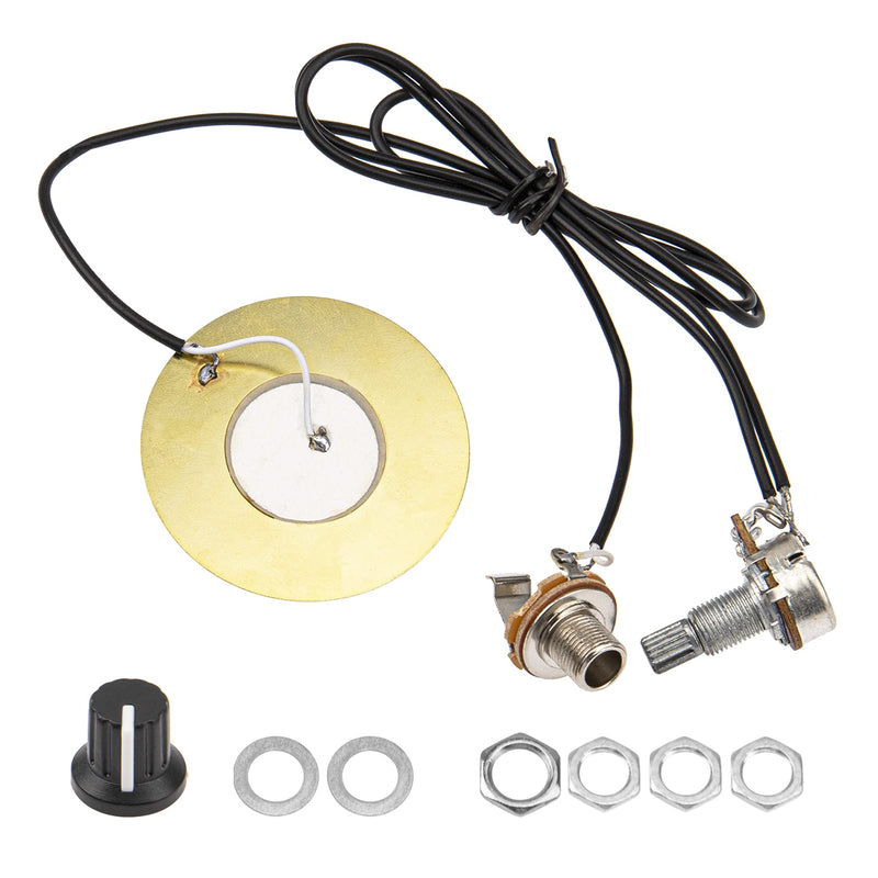1Pack Yootones 50MM Guitar Pickup Piezo Transducer Prewired Amplifier With 6.35MM Output Jack Compatible with Acoustic Guitar Ukulele Cigar Box Guitar