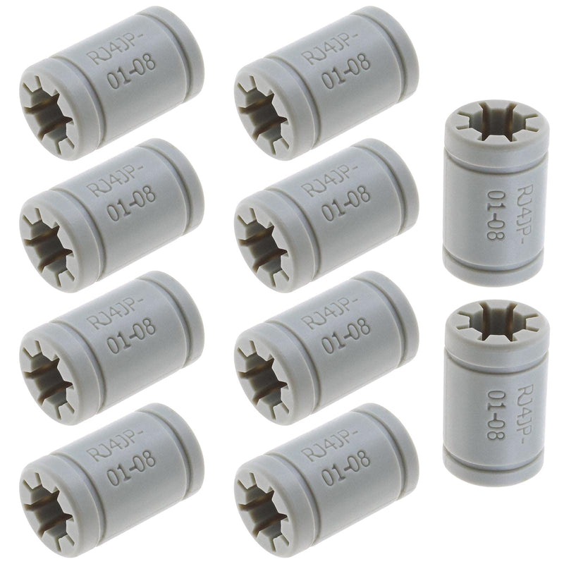 RJ4JP-01-08 Linear Bearing 3D Printer Replacement LM8UU Bearing 8mm Inner Shaft 15mm Outer Diameter 24mm Length 10-Pack