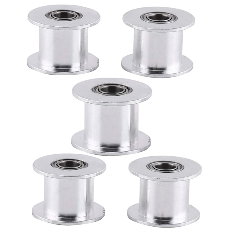 5pcs Synchronous Pulley, 10mm Smooth Roller Gt2 Aluminum Pulley for 3D Printer Accessories Belt Width 10mm Timing Belt