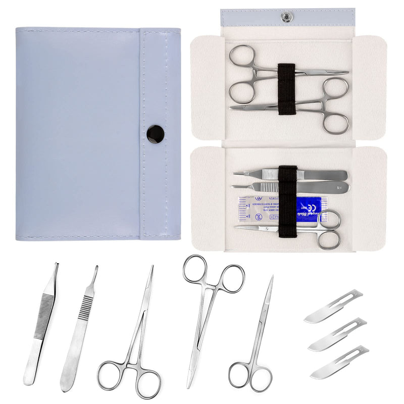 Ultrassist Suture Tool Kit Includes: Scissors, Adson Forceps, Needle Driver, Mosquito Forceps, Scalpel Handle; Complete Suture Instrument Kit for Educational Training - Blue Blue bag