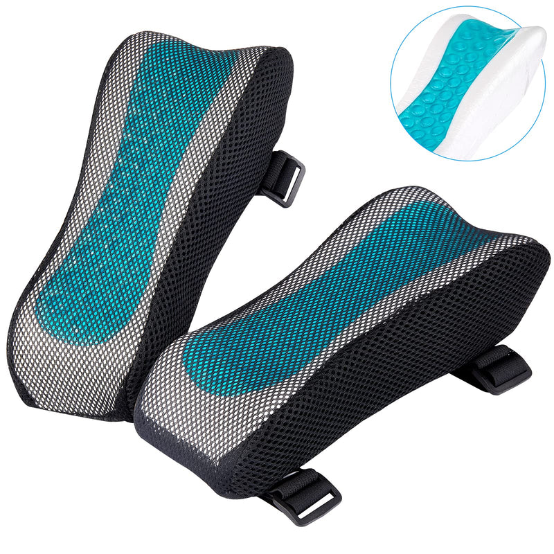 BEAUTRIP Ergonomic Armrest Pads- Office Chair Arm Rest Cover Pillow - Elbow Support Cushion for Computer, Gaming and Desk Chairs (Set of 2) Black With Gel