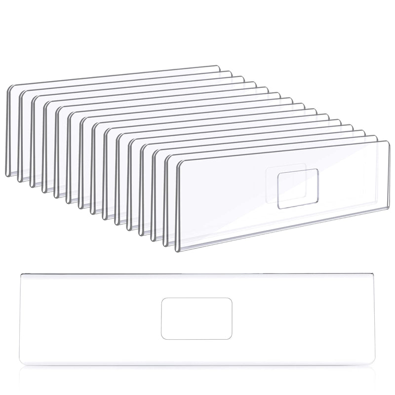 15 Pieces Acrylic Wall Name Plate with 50 Pieces Double Sided Foam Tape Clear Door Name Platel Frame Horizontal Acrylic Wall Name Sign Holder for Office Cubicles Store Classroom, 2 x 5 Inch