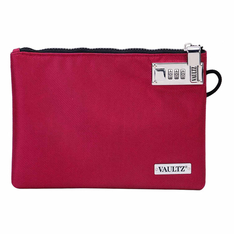 Vaultz Locking Accessories Pouch, 7x10 Inches, Berry (VZ03989)