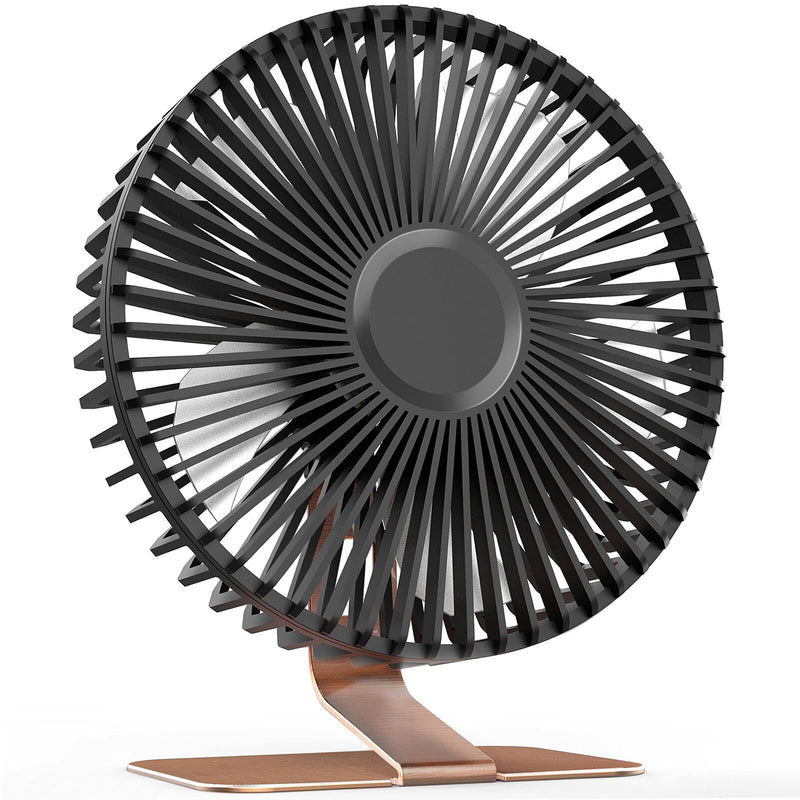 SLENPET 6 inch USB Desk Fan, 4 Speeds, Ultra-quiet, 90Â° Adjustment for Better Cooling, Portable Mini Powerful Desktop Table Fan, Small Personal Cooling Fan for Home Office Outdoor, Bronze