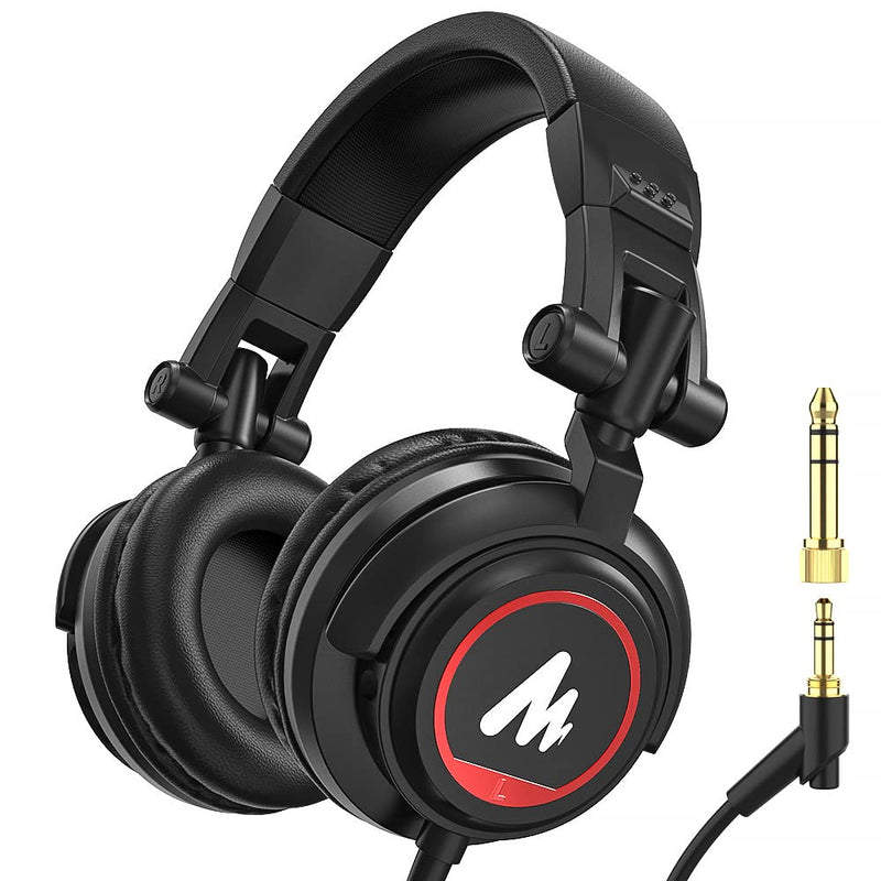 50MM Drivers Over Ear Studio Headphones, MAONO AU-MH501 Stereo Monitor Closed Back Headphones, Lightweight Foldable Design for Smartphone, Computer, Podcast, Mixer, Music, DJ MH501 Studio Headphones