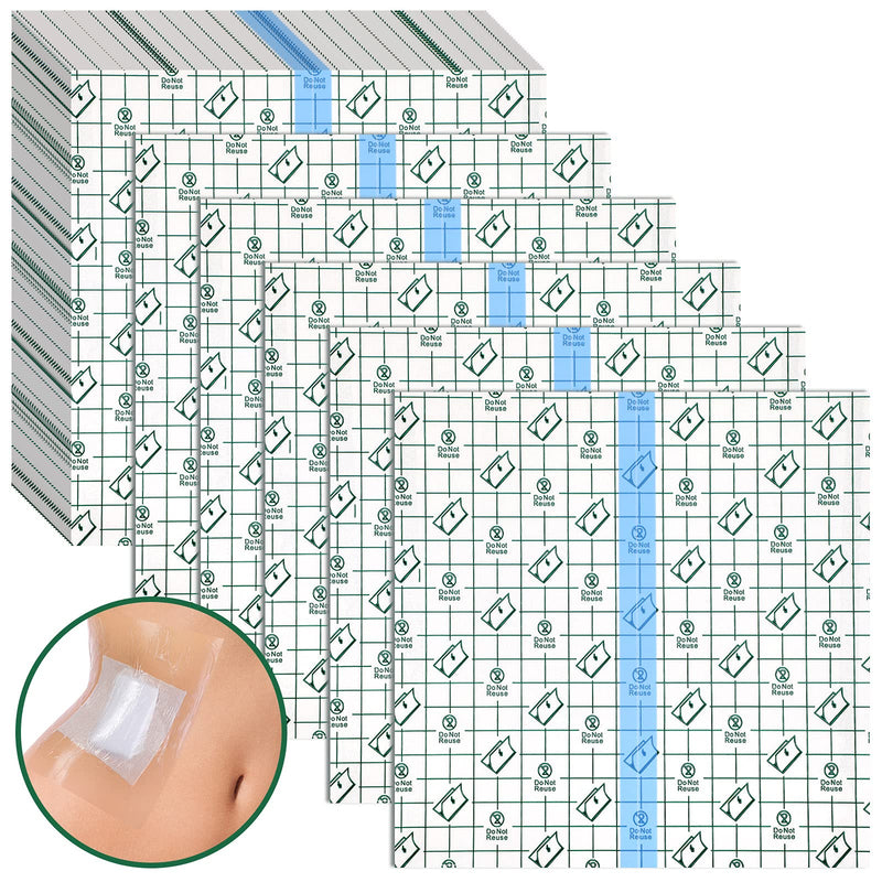 Peritoneal Dialysis Shower Protector Waterproof Transparent Dressing Wound Cover Bandage Tape for Swimming Post Surgical Scar Therapy Tattoo Dressings, 7.87 x 7.87 Inches (50) 50