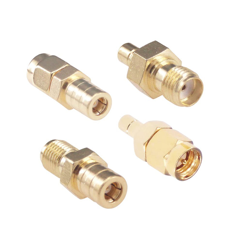 RFaha 4pcs SMA to SMB Coax Connector SMA Male/Female to SMB M/F RF Coaxial Adapter Kit(F110-4) Gold-plated